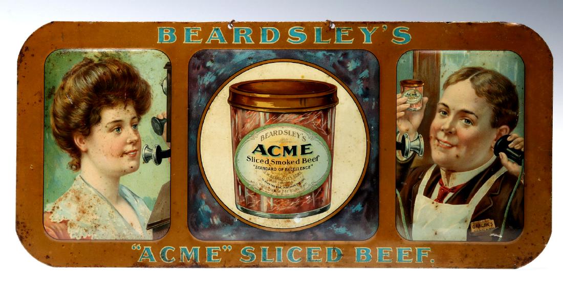ACME SLICED BEEF SIGN WITH WOMAN PHONING GROCER (1 of 7)