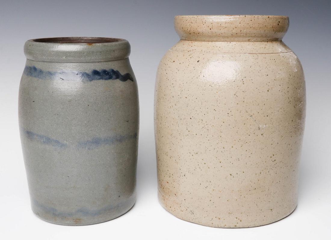 TWO 19TH CENTURY STONEWARE CANNING JARS (1 of 8)