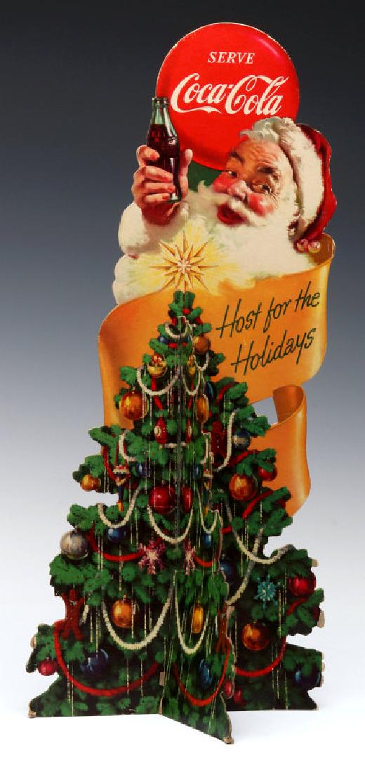 A VINTAGE COCA-COLA DIE-CUT DISPLAY WITH SANTA (1 of 7)