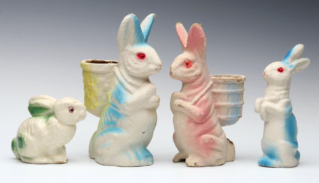 VINTAGE PRESSED PAPER EASTER RABBIT FIGURES (1 of 9)