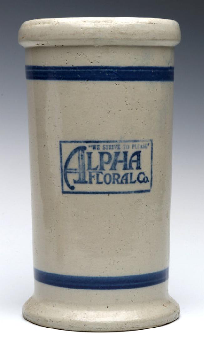AN ALPHA FLORAL STONEWARE VASE BY RED WING POTTERY (1 of 10)