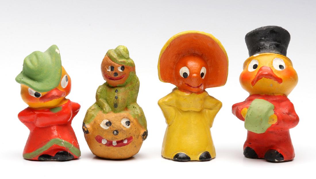 FOUR GERMAN PLASTER NOVELTY FIGURES (1 of 8)