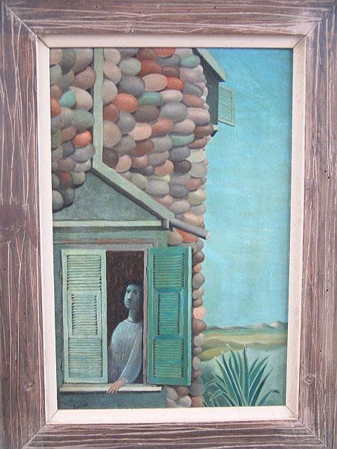 IMPORTANT EARLY OIL BY GEORGES SPIRO (1909-1994): This important oil on canvas is one of eight early works in this auction by Gearges Spiro. Spiro, who was born in Warsaw, lost most of his family to the concentration camps of World War two. He arrive