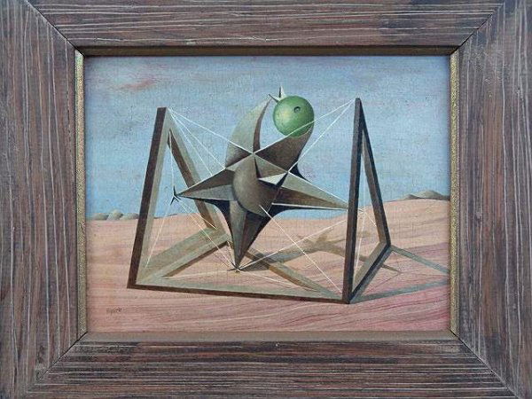 EARLY OIL ON BOARD BY GEORGES SPIRO (1909-1994): This is one of eight early works by Spiro that are being offered in this auction. This work is artist signed lower left and titled on the reverse with a date of 1948. Overall measurement of 14 x 16.25