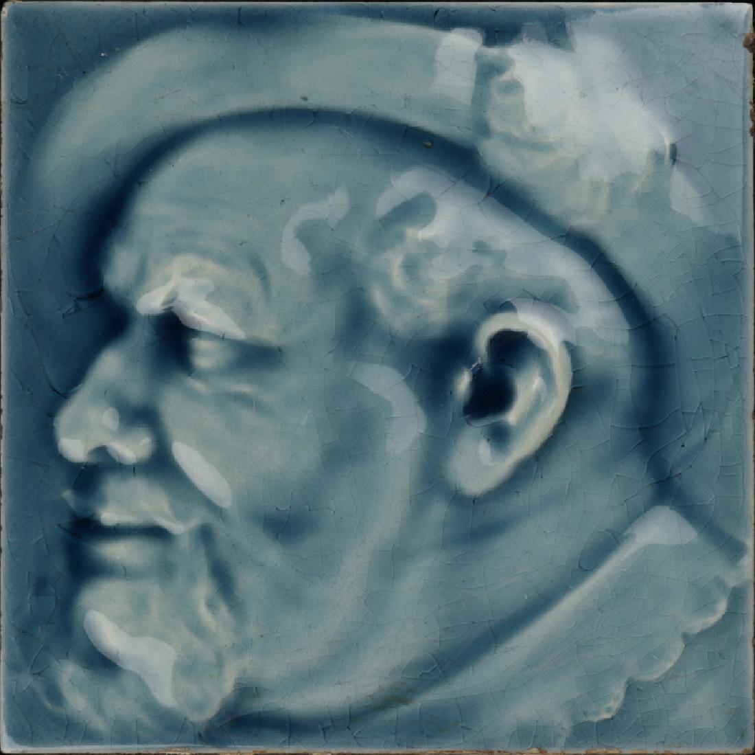 A 19TH CENTURY VICTORIAN PORTRAIT TILE (1 of 4)