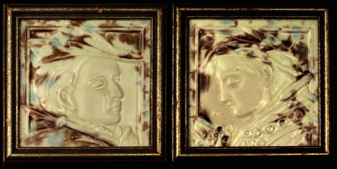 HAMILTON TILE WORKS VICTORIAN PORTRAIT ART TILES (1 of 9)