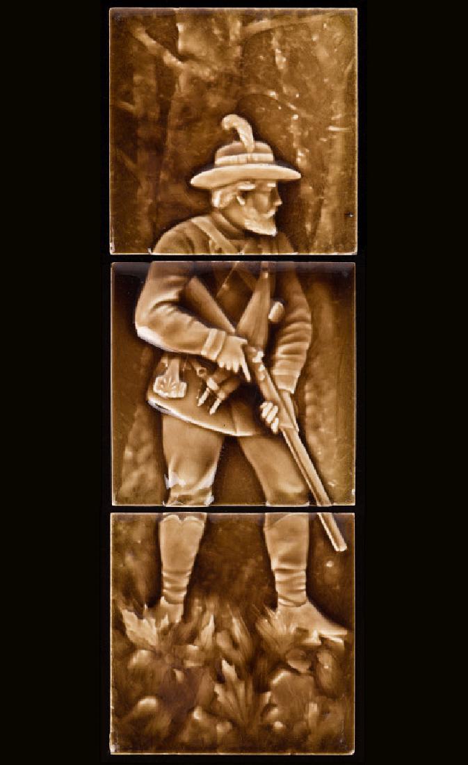 A 19TH C PROVIDENTIAL TILE WORKS TRIPTYCH OF TILES (1 of 13)