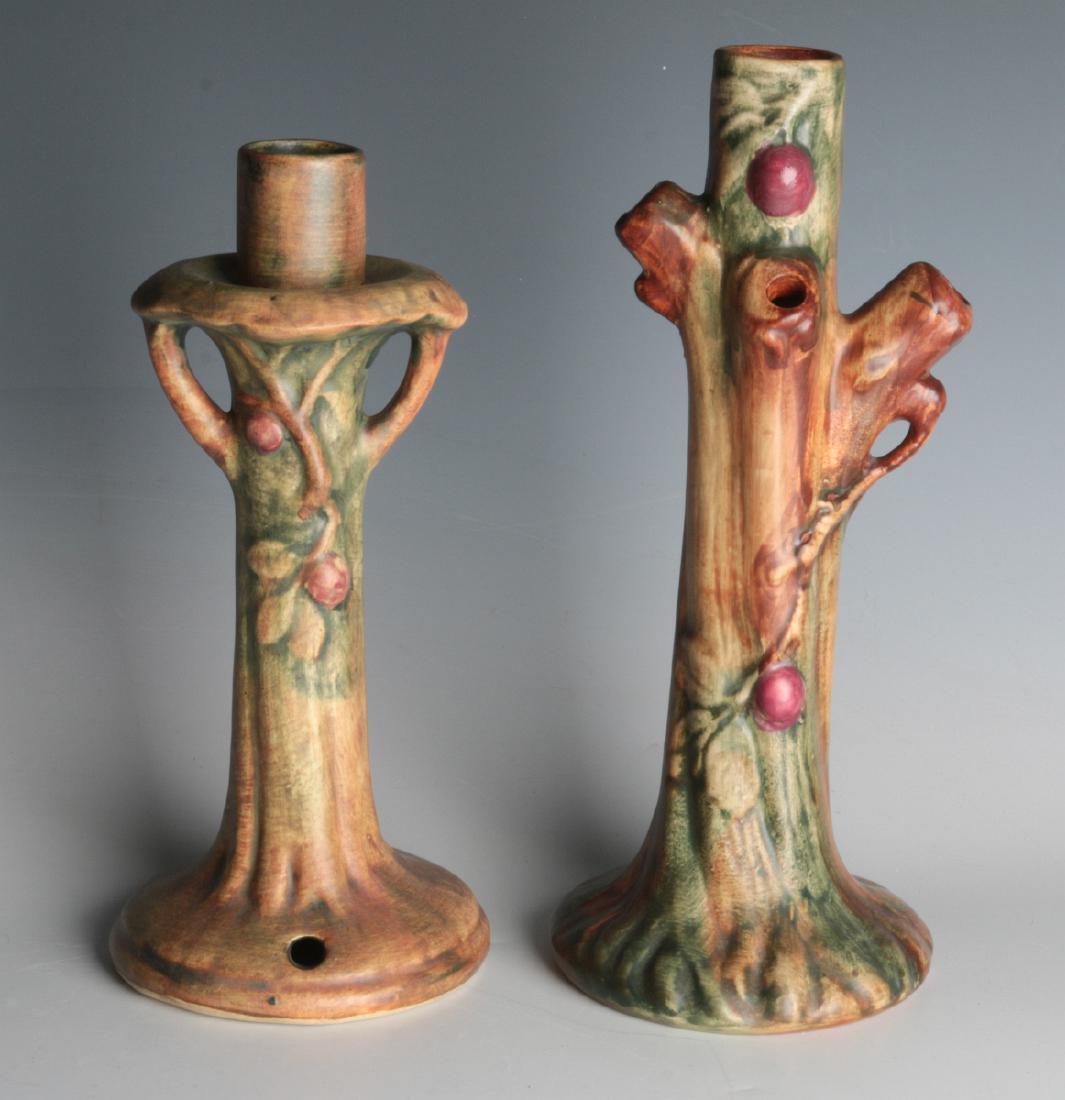 WELLER 'WOODCRAFT' CANDLE HOLDER AND BUD VASE (1 of 8)