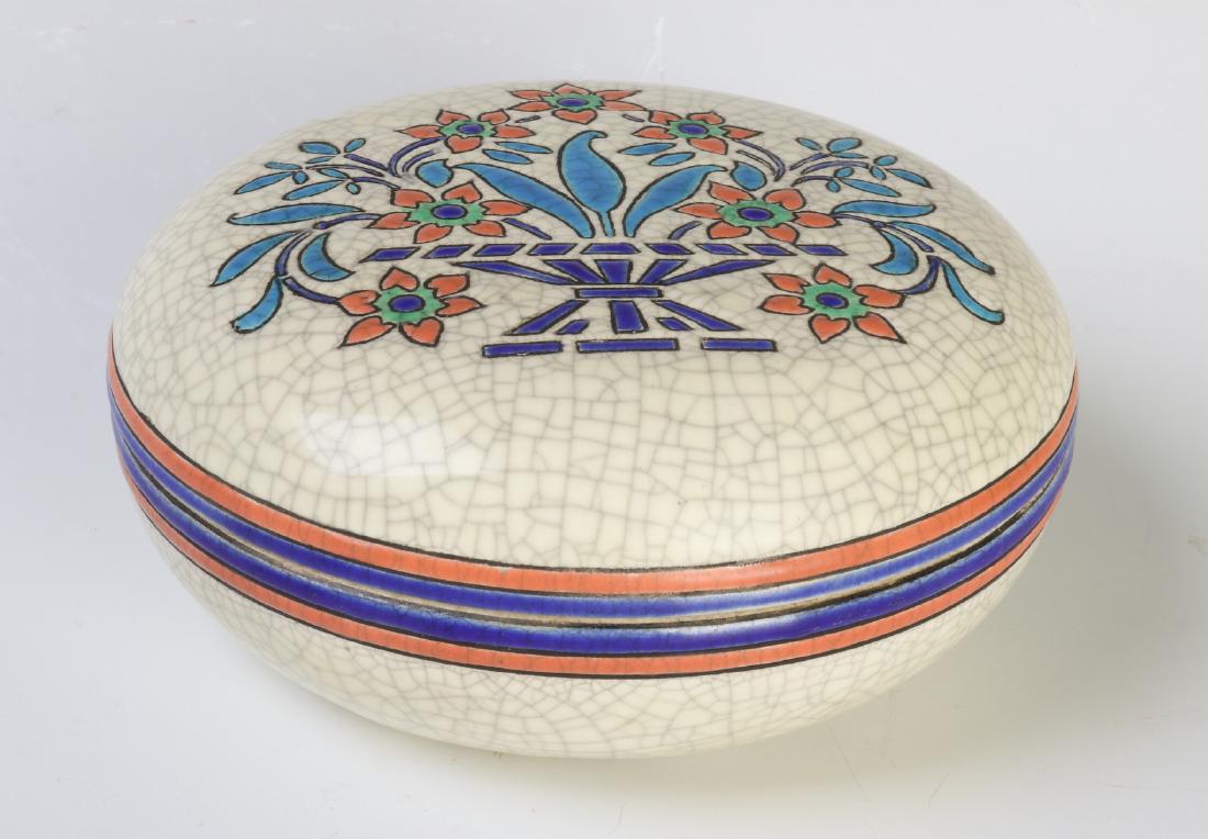 A LONGWY FRENCH ART POTTERY COVERED BOX (1 of 10)