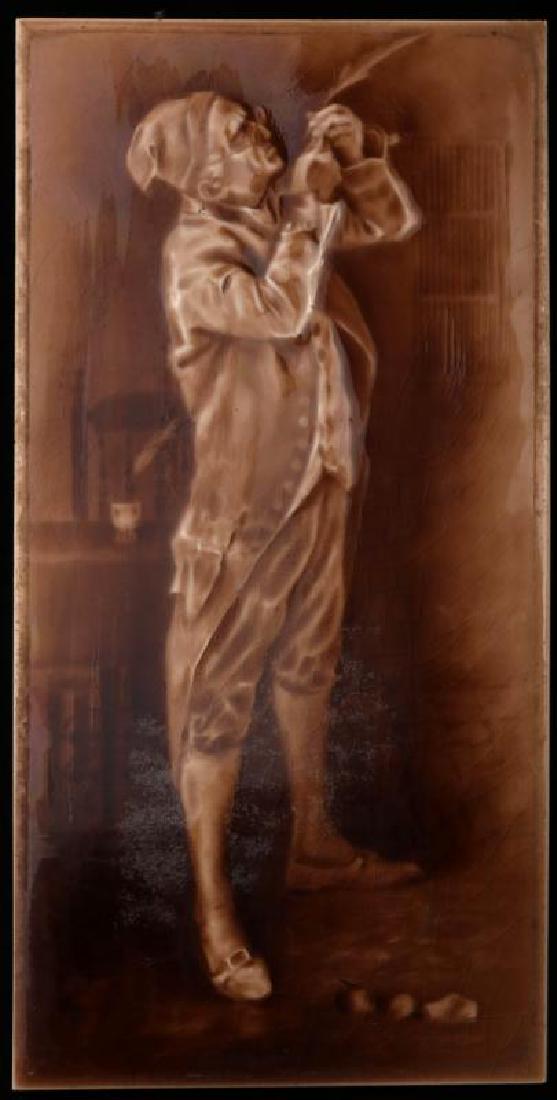 A TALL NARROW ENGLISH VICTORIAN ART TILE, C. 1870S (1 of 4)