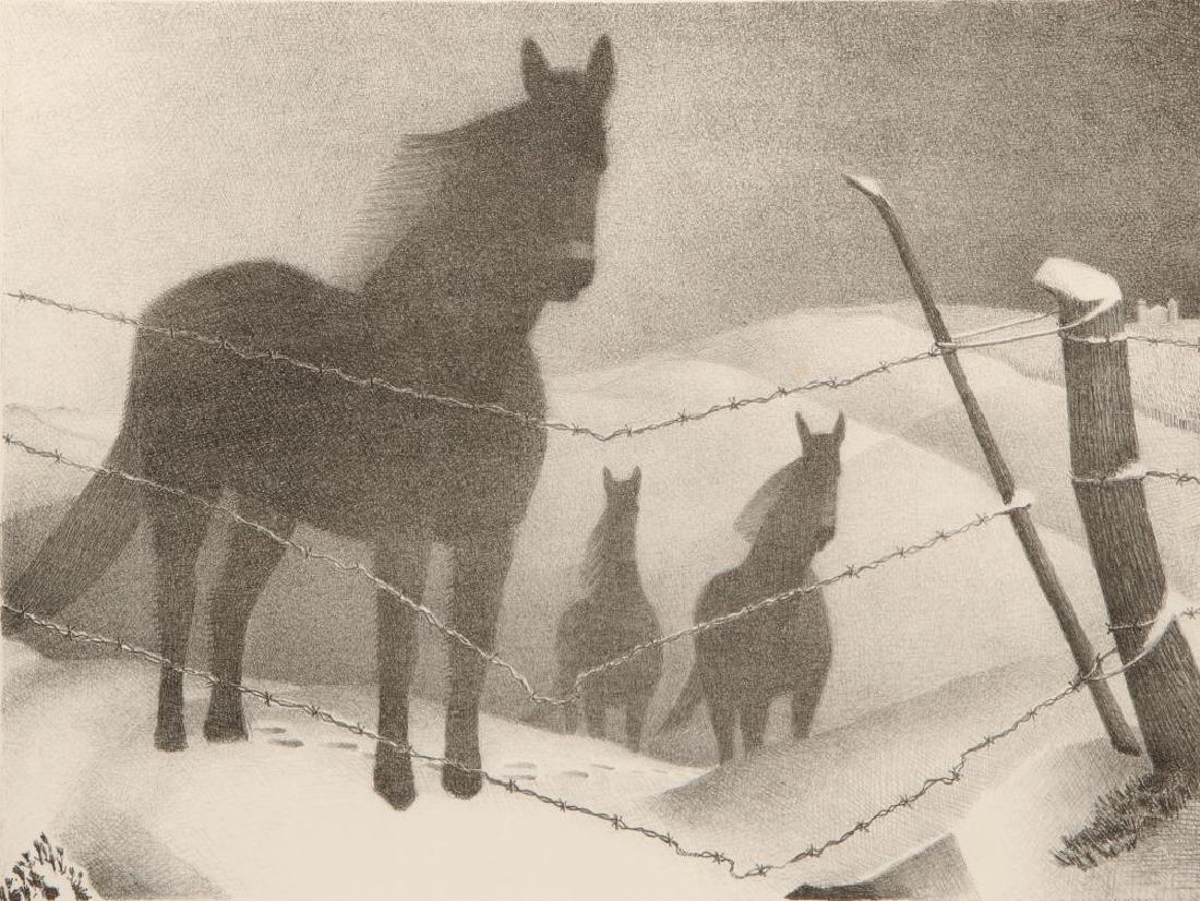 GRANT WOOD (1891-1942) PENCIL SIGNED LITHOGRAPH (1 of 6)
