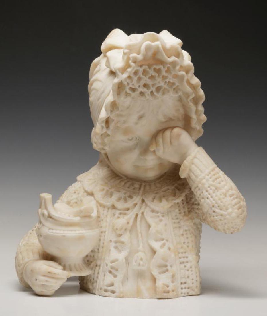 A 19TH C. ITALIAN SCHOOL MARBLE BUST OF CHILD (1 of 10)