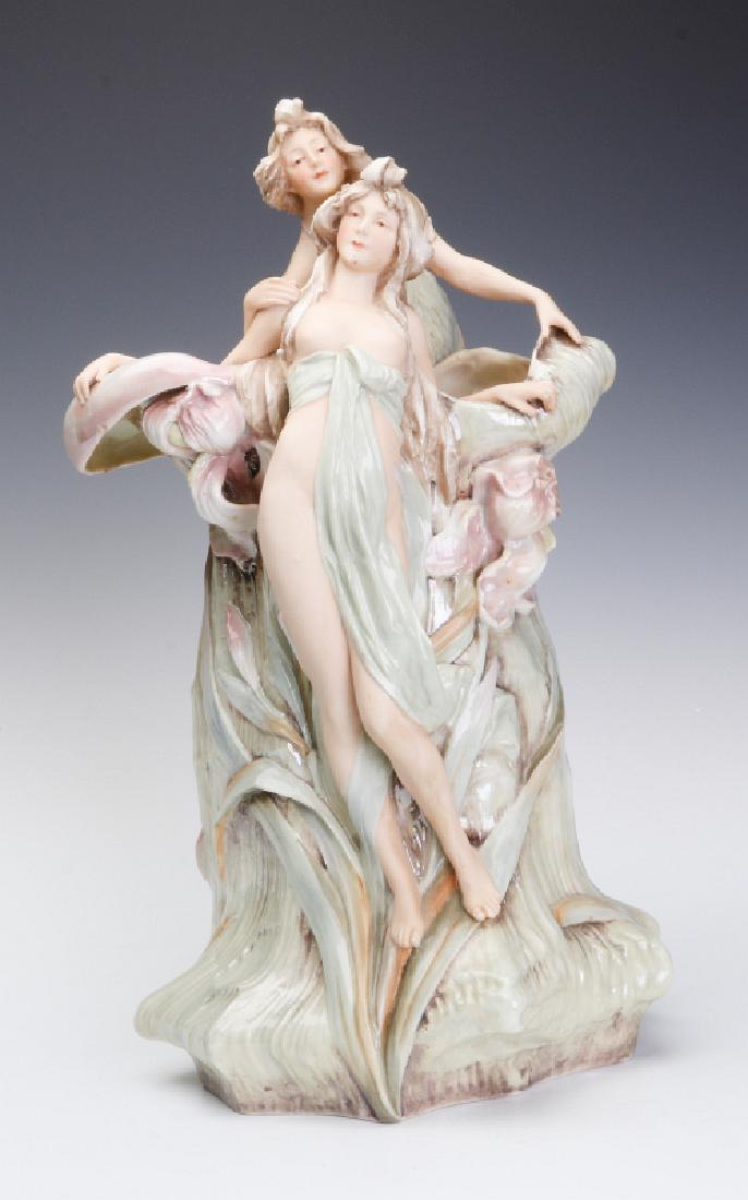 AN IMPRESSIVE ROYAL DUX ART NOUVEAU PORCELAIN GROUP (1 of 12)