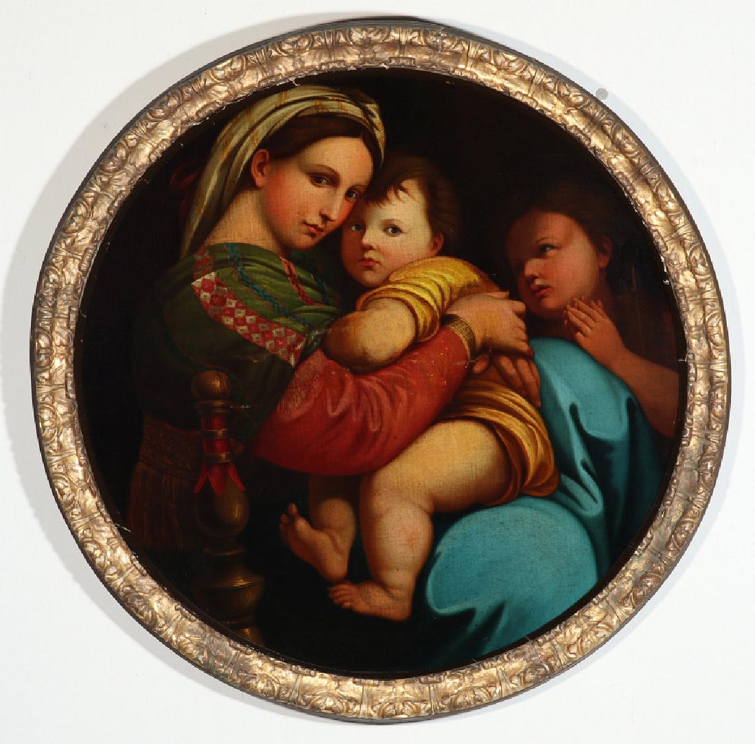 A 19TH C. ITALIAN SCHOOL OIL ON CANVAS THE MADONNA (1 of 8)