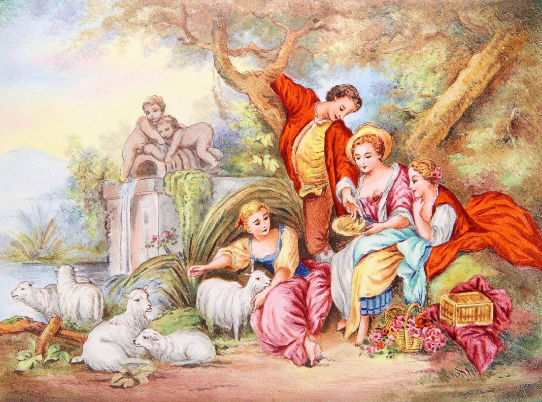 A 19TH CENTURY FRENCH ENAMEL ON COPPER PLAQUE (1 of 8)