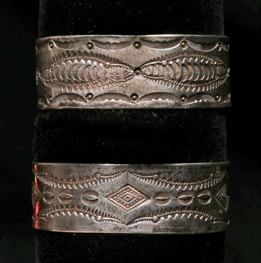 TWO GOOD NAVAJO STERLING CUFF BRACELETS (1 of 7)
