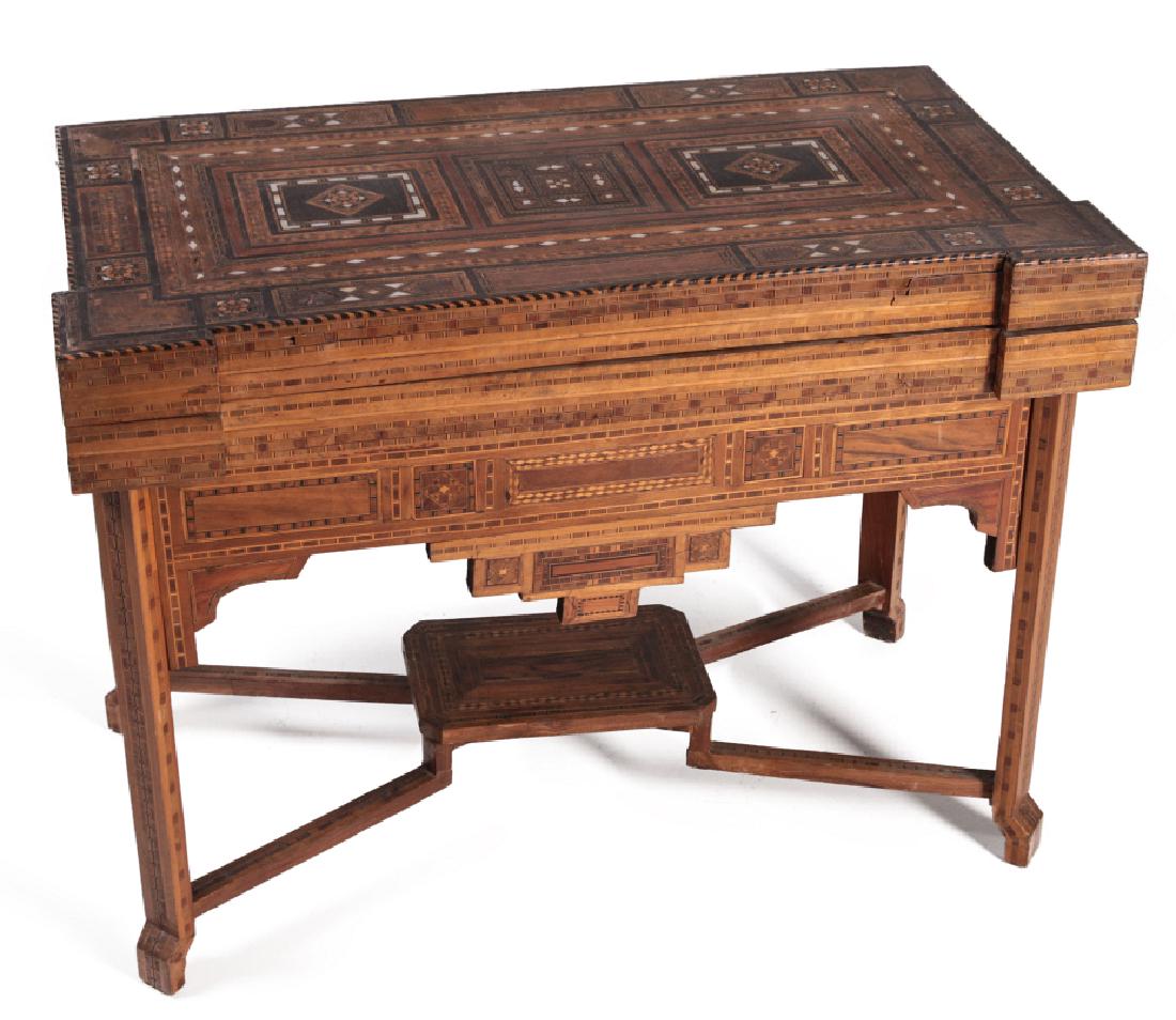 A 19TH CENTURY ANGLO INDIAN MARQUETRY GAME TABLE (1 of 13)