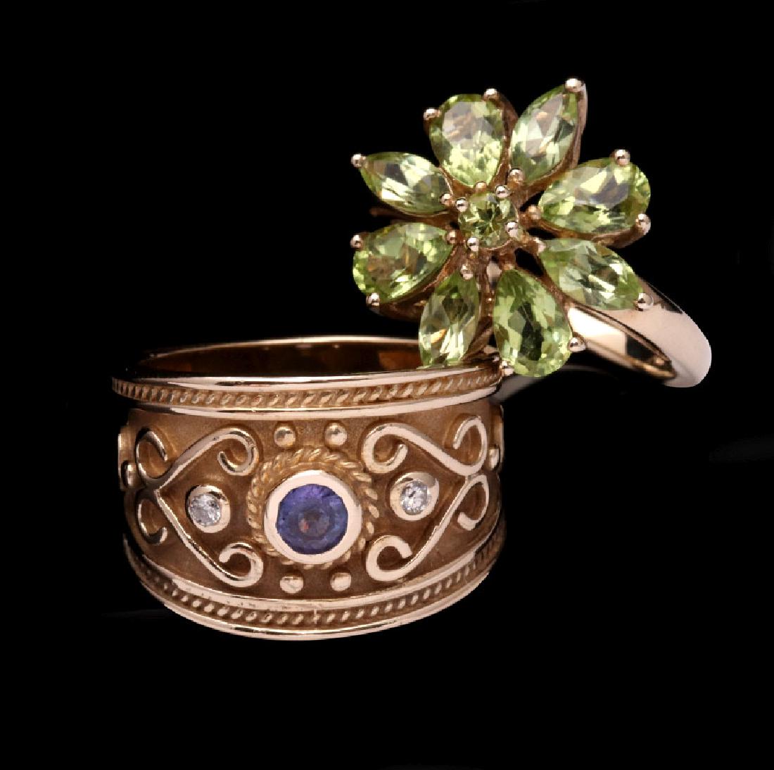 TWO 10K AND 14K GOLD RINGS OF UNIQUE DESIGN (1 of 7)