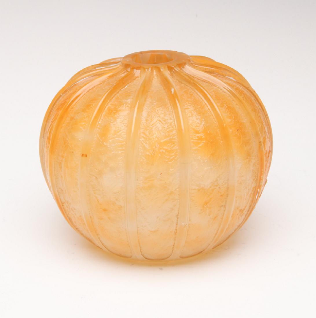 A FRENCH ART GLASS PILLOW VASE SIGNED DAUM NANCY (1 of 8)