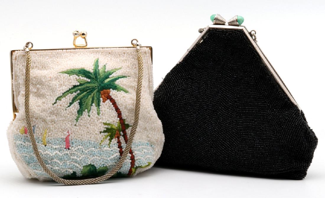 TWO VINTAGE HAND BEADED EVENING BAGS (1 of 8)
