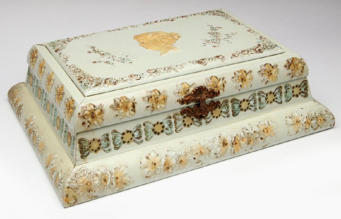A LARGE MULTI-TIER VICTORIAN CELLULOID DRESSER BOX (1 of 8)