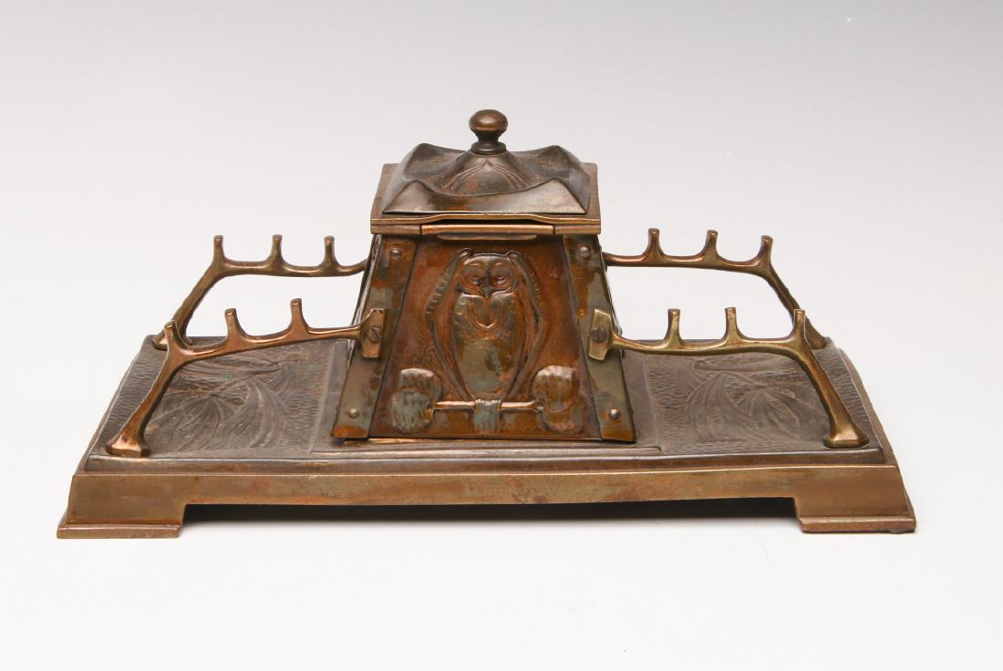 A SECESSIONIST MOVEMENT AUSTRIAN BRONZE INK STAND (1 of 8)