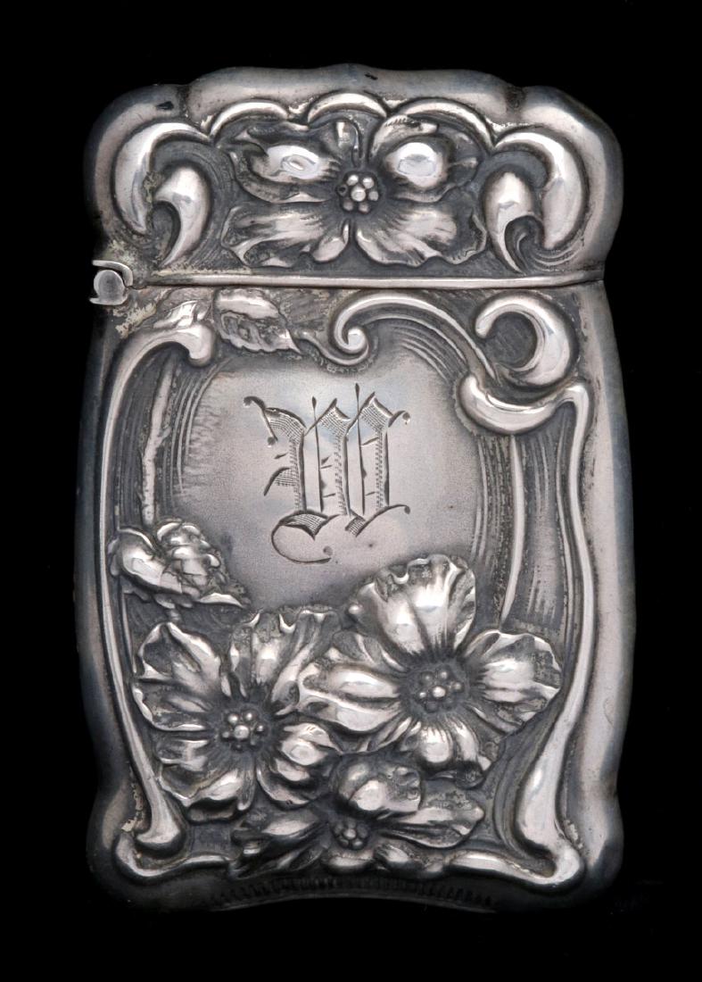 AN F.S. GILBERT ART NOUVEAU STERLING MATCH SAFE (1 of 9)