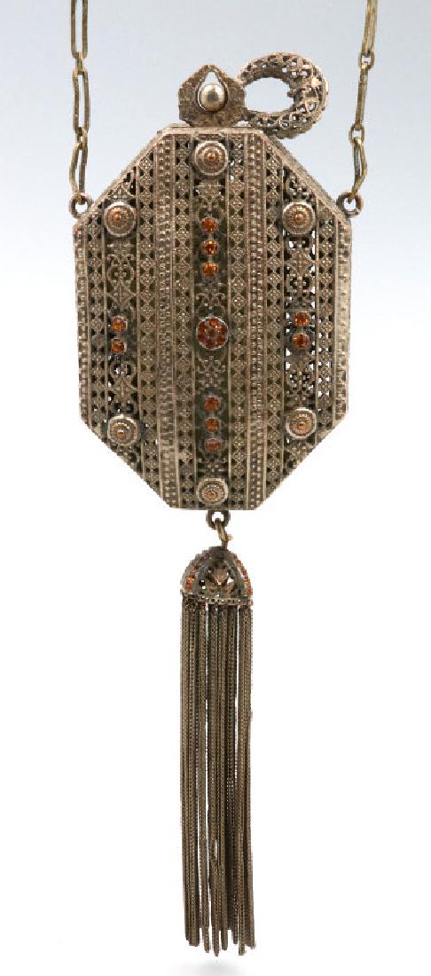 A VICTORIAN BRASS FILIGREE HARD CASE PURSE (1 of 10)