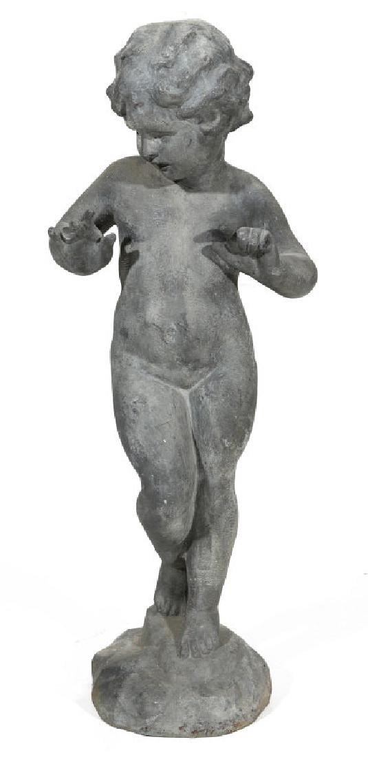 AN EARLY TO MID 20TH CENTURY LEAD PUTTO (1 of 9)