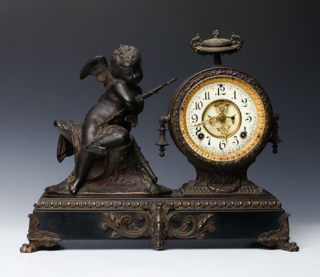 A GOOD ANSONIA CUPID STATUE CLOCK (1 of 14)