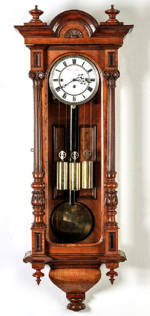 A NICE AUSTRIAN THREE-WEIGHT REGULATOR WALL CLOCK (1 of 16)