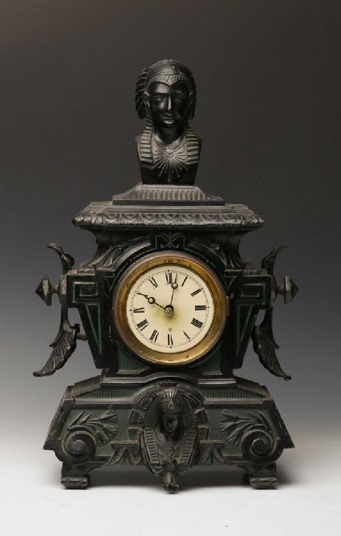 N MULLER & SONS EGYPTIAN REVIVAL CASE WITH ANSONIA (1 of 14)