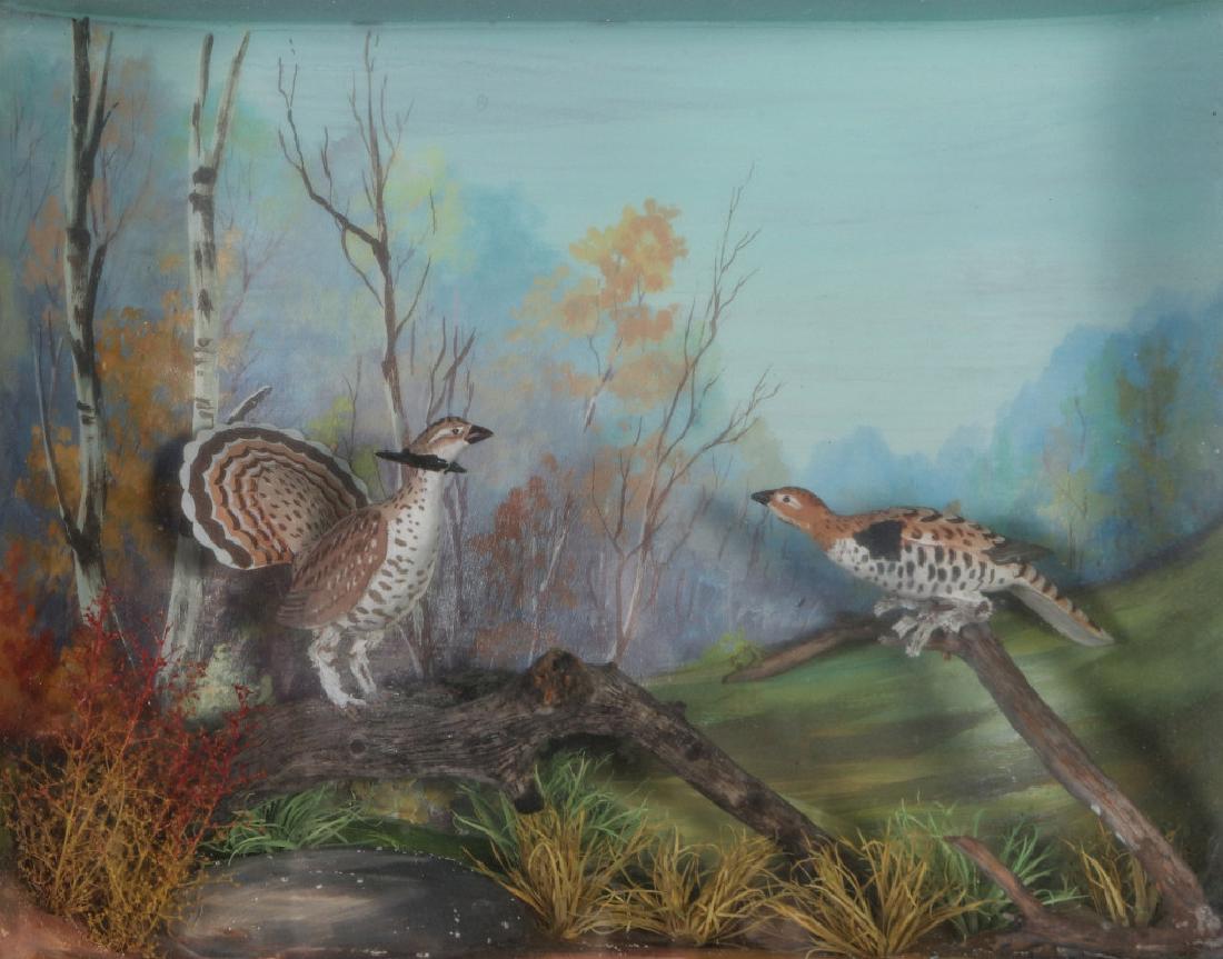 A FOLK ART DIORAMA BY R.G. RODELL - RUFFED GROUSE (1 of 9)
