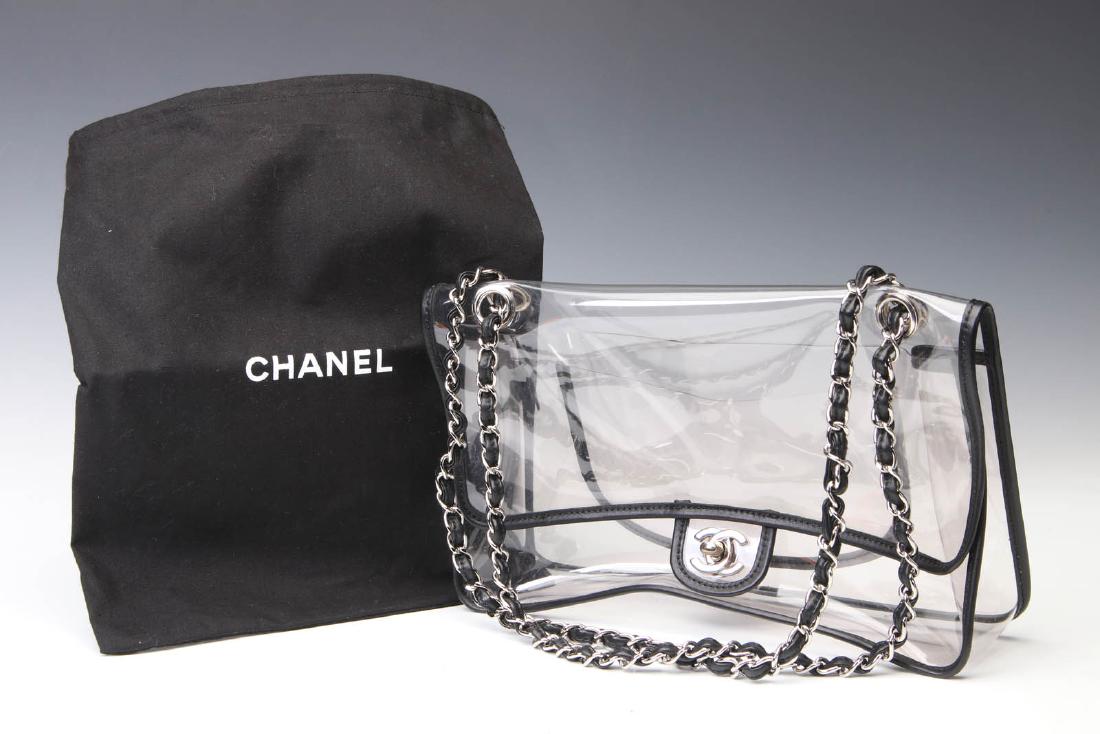 A CHANEL TRANSPARENT 'FLAP' HANDBAG (1 of 5)