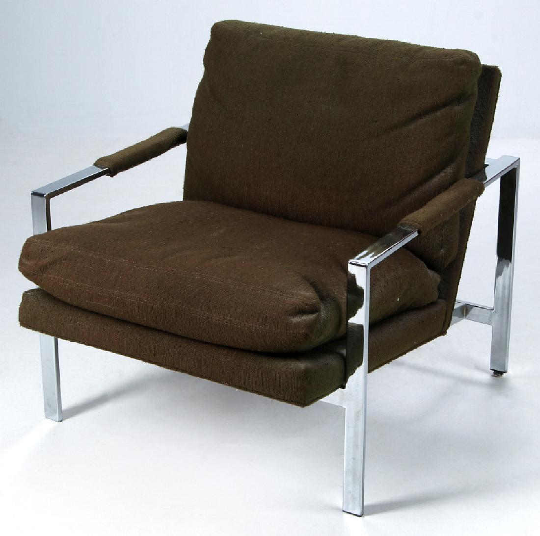 A MILO BAUGHMAN CHROMED STEEL CHAIR FOR THAYER (1 of 13)