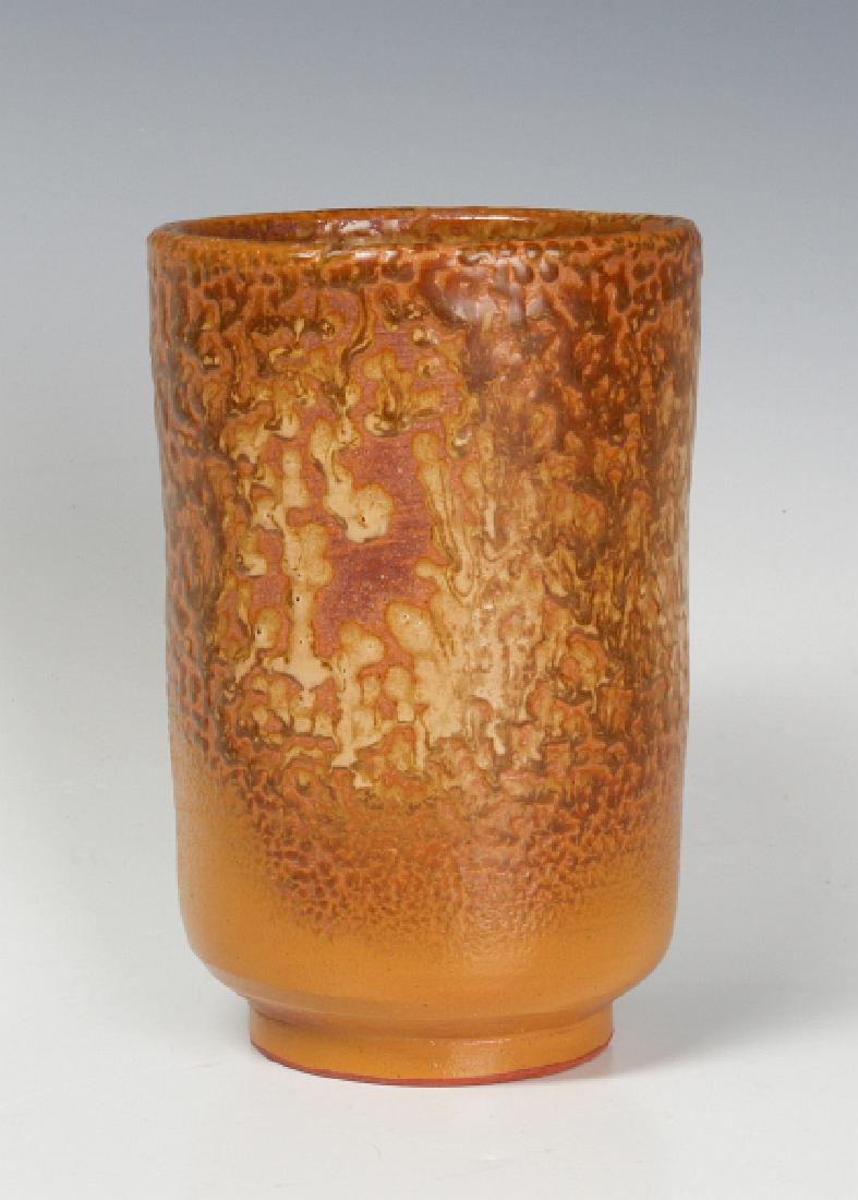 A HARDING BLACK STONEWARE VASE, CURDLED GLAZE, 1979 (1 of 6)
