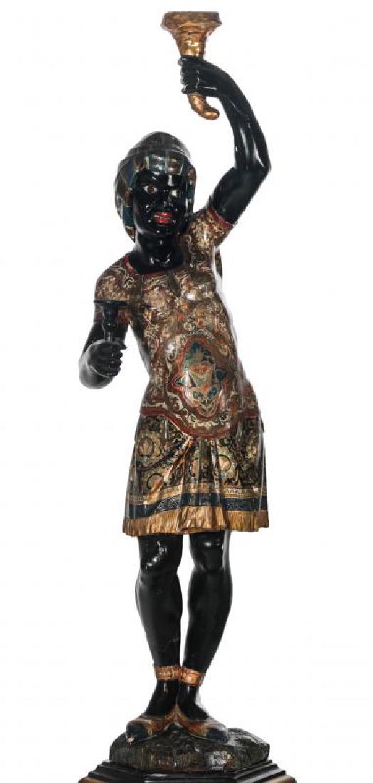 A 19TH CENT VENETIAN BLACKAMOOR FIGURE ON PLINTH (1 of 17)