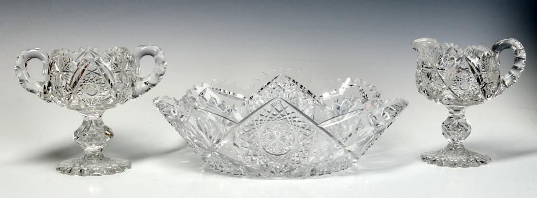 ABP CUT GLASS FOOTED CREAMER AND SUGAR WITH BOWL (1 of 15)