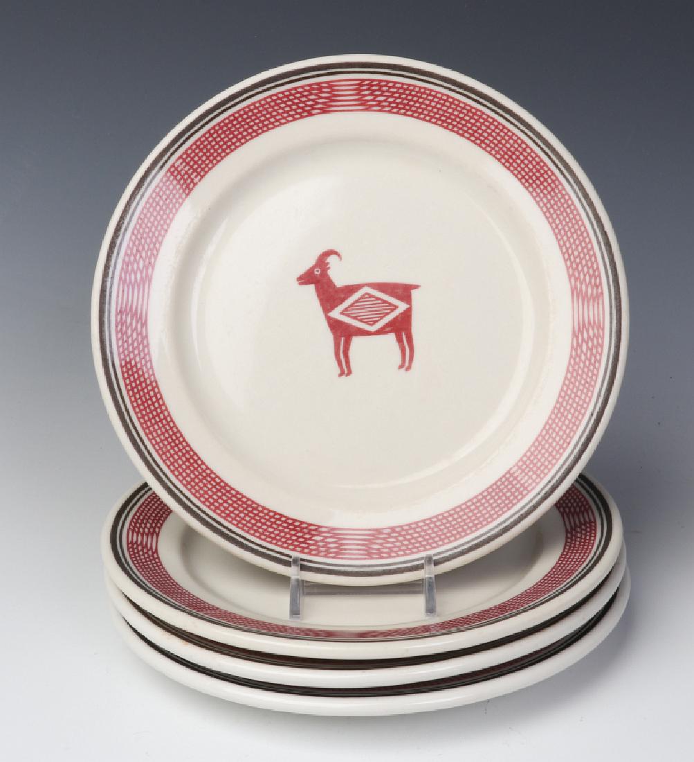 'MIMBRENO' PATTERN SANTA FE RAILROAD CHINA PLATES (1 of 4)