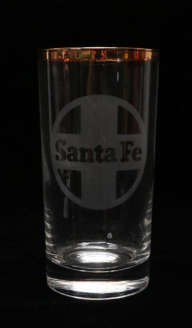 FOUR SANTA FE RAILROAD TUMBLERS WITH GOLD RIM (1 of 5)