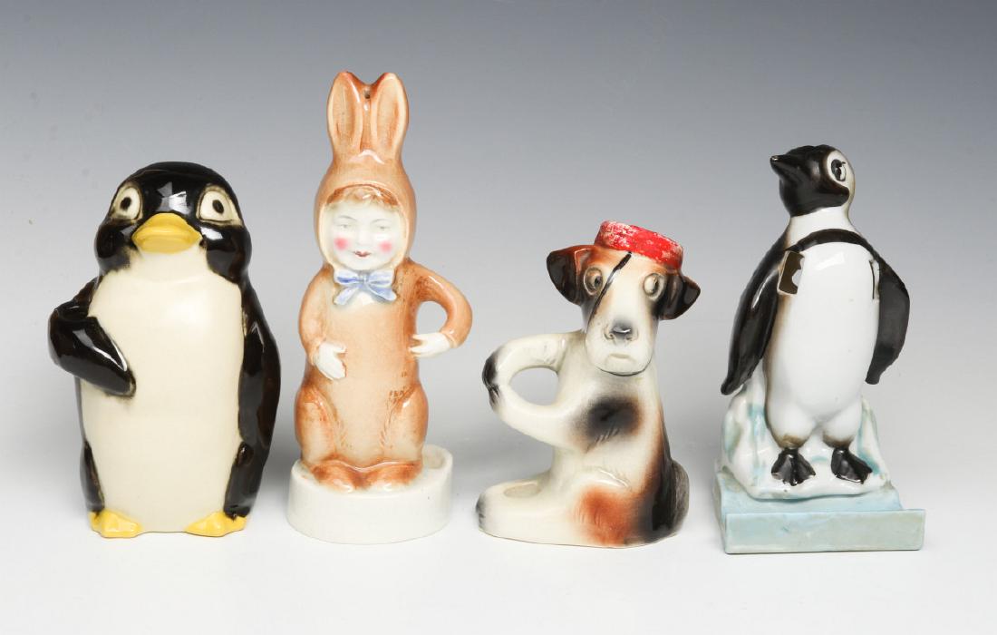 FOUR 1930s TOOTHBRUSH HOLDERS INCL BABY BUNTING (1 of 10)