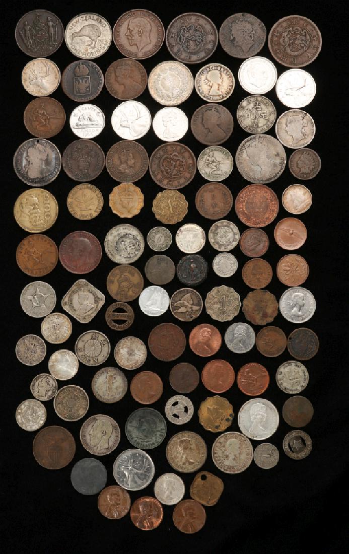 A LARGE LOT OF FOREIGN COINAGE (1 of 16)