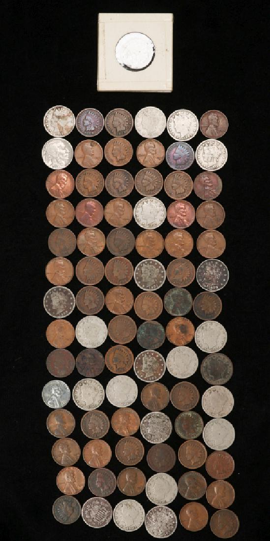 MIXED LOT BUFFALO NICKELS AND INDIAN HEAD PENNIES (1 of 14)