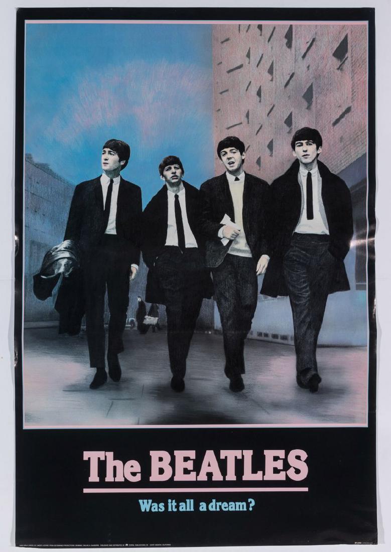 VINTAGE 'THE BEATLES WAS IT ALL A DREAM?' POSTER (1 of 6)