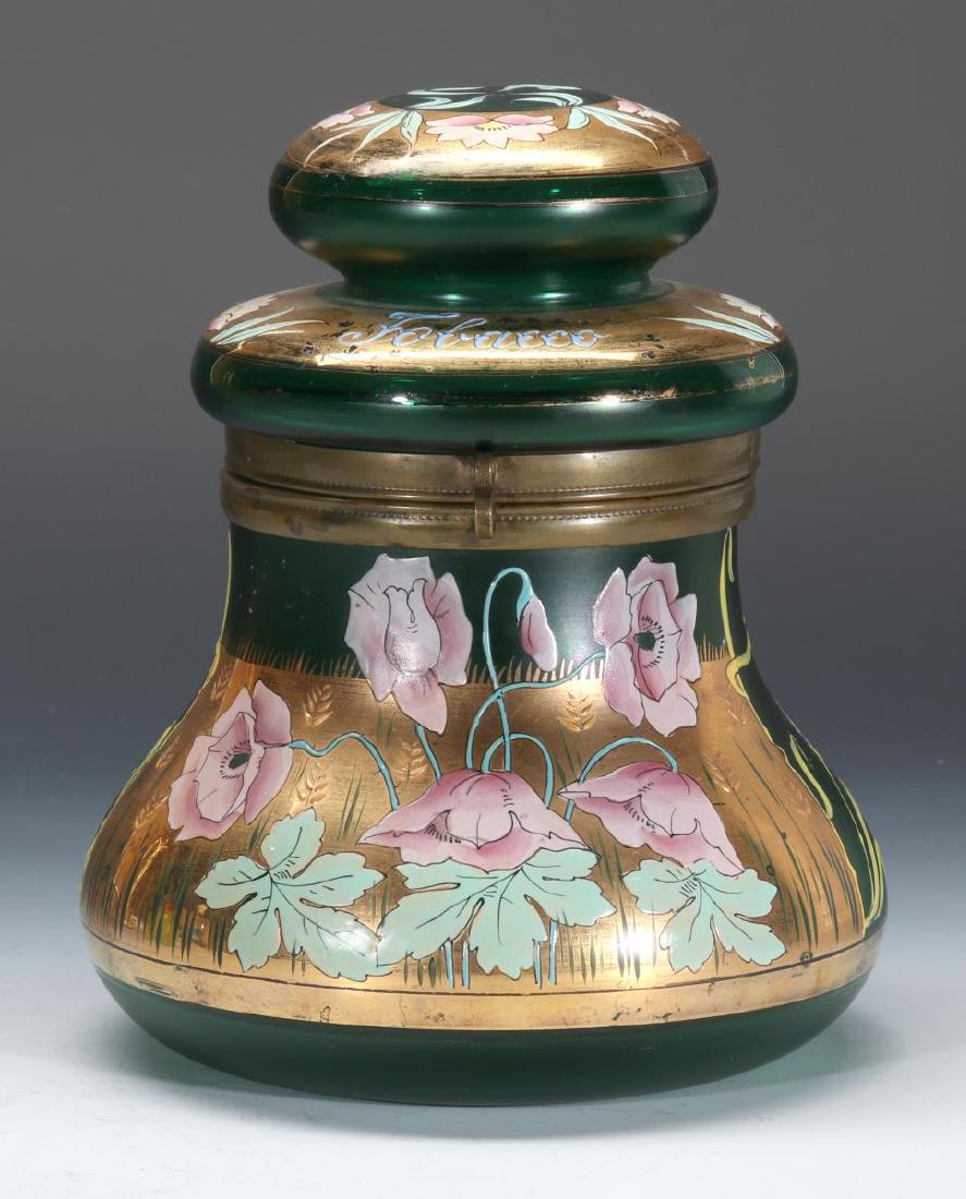 AN AUSTRIAN ENAMELED ART GLASS HUMIDOR CIRCA 1900 (1 of 9)