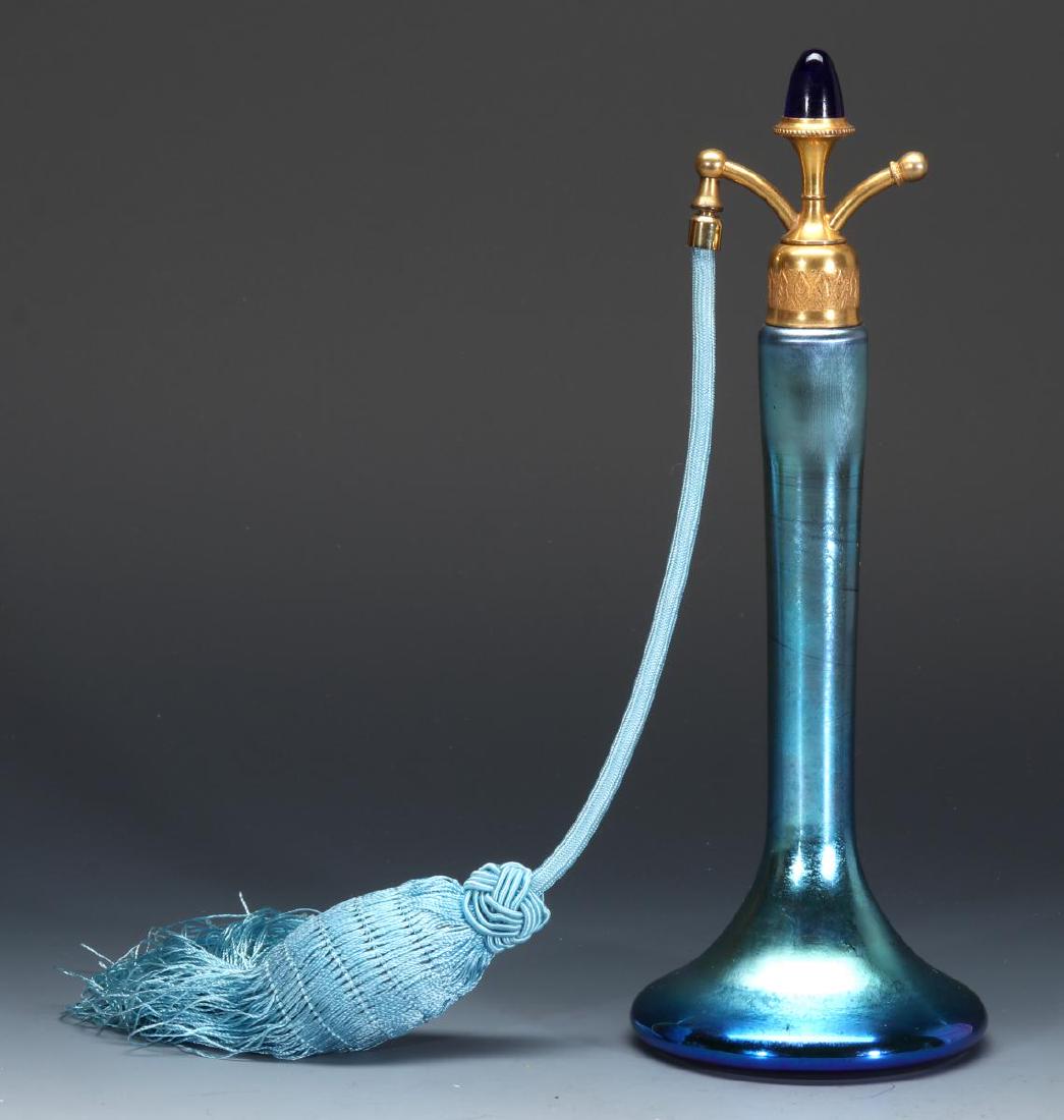 A 1920s STEUBEN BLUE AURENE PERFUME ATOMIZER (1 of 9)