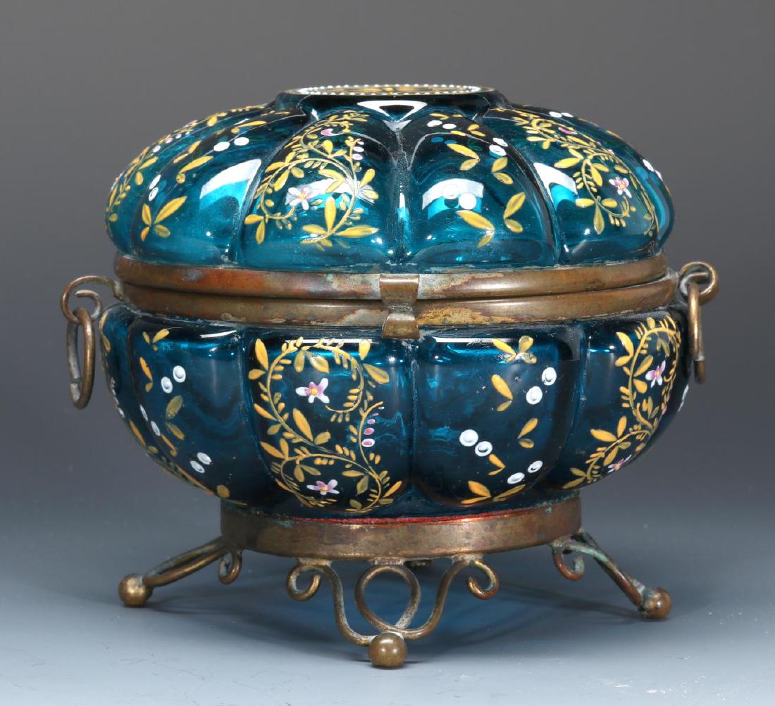 A VICTORIAN ENAMELED GLASS DRESSER BOX (1 of 7)