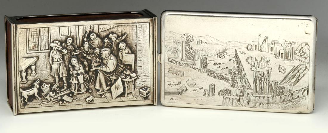STERLING SILVER MATCHBOX COVER AND CIGARETTE CASE (1 of 7)