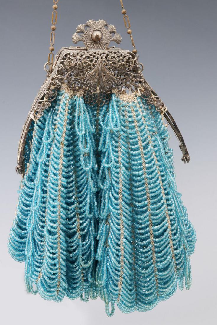 A VICTORIAN BEADED BAG WITH FILIGREE FRAME (1 of 10)