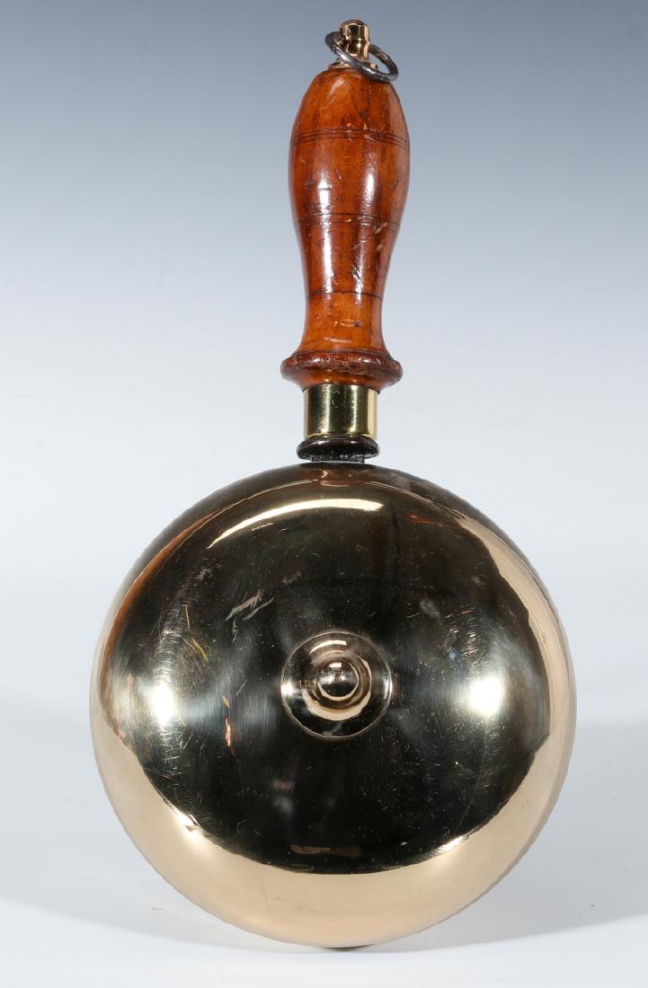AN ANTIQUE HAND HELD MUFFIN TYPE FIRE ALARM BELL (1 of 6)